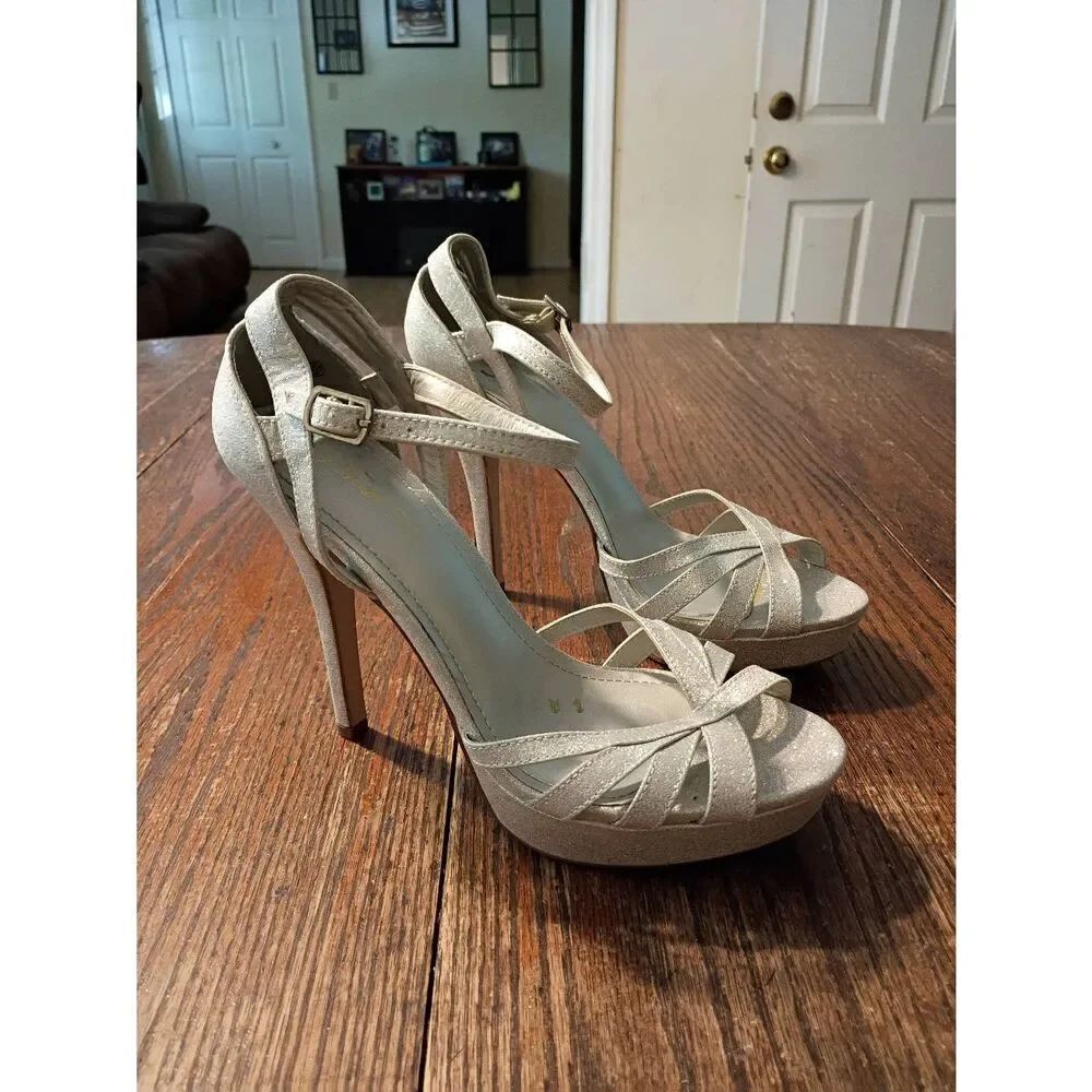 New Size 10 Dream Pairs Mary Silver Platform Stilettos High Heel Dress Shoes